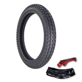 Kenda Small Block K262 2.75-17 Tube-Type (TT) Tire & TR-4 275/300-17 Tube for Small Street and Trail Bikes, Dirt Bikes, and Scooters - Durable Off-Road and On-Road Performance with Keychain